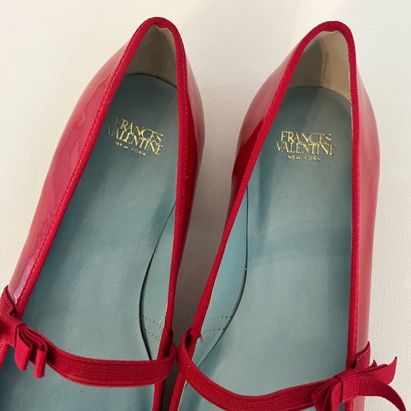 Frances Valentine Jude Red Patent Leather Women's Shoes with Bow Detail - Picture 2 of 7